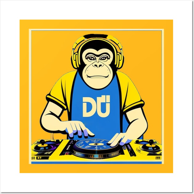 DJ Monkey Thinker Wall Art by Yourex